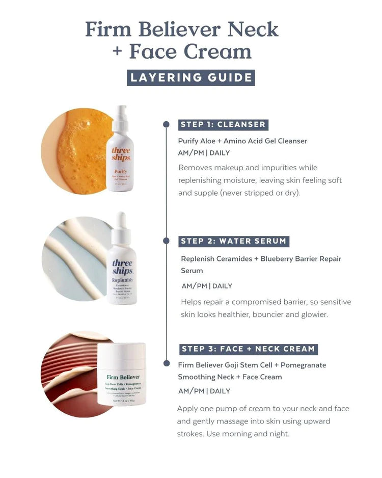 Firm Believer Goji Stem Cell + Pomegranate Smoothing Neck + Face Cream