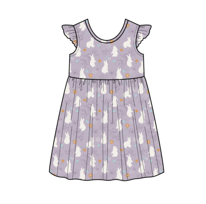 Bunny Hop Flutter Sleeve Twirl Dress