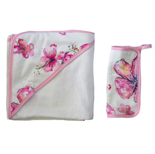 Hibiscus Kiss Hooded Towel Set