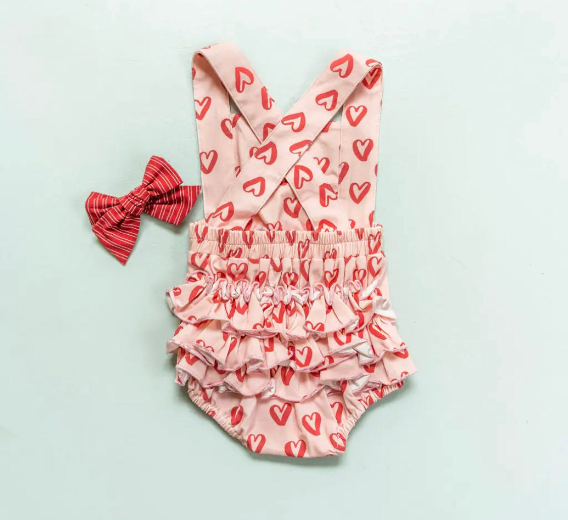 Isla Romper in Happy Hearts