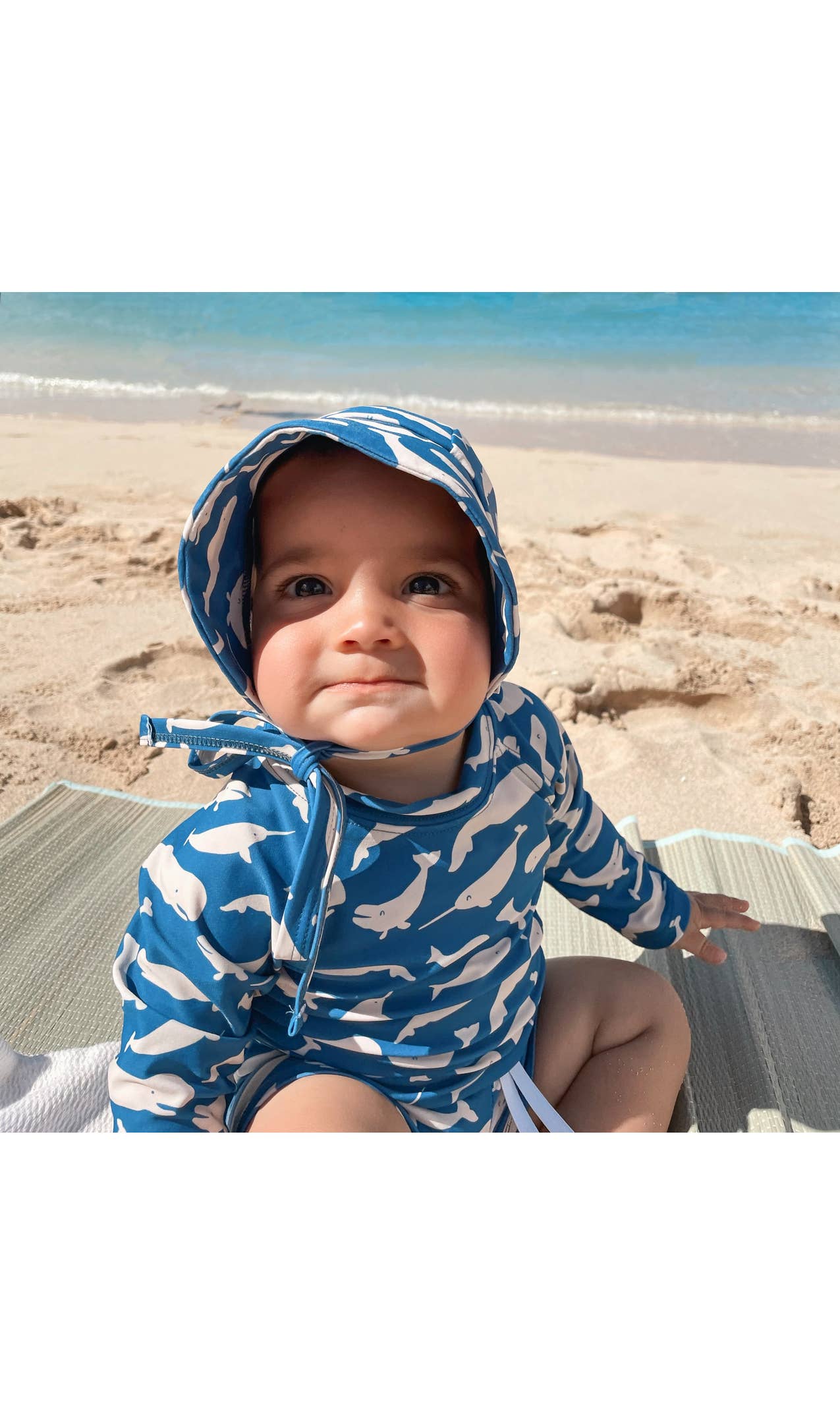 Baby/Kid's UPF50+ Swim Bonnet | Whales