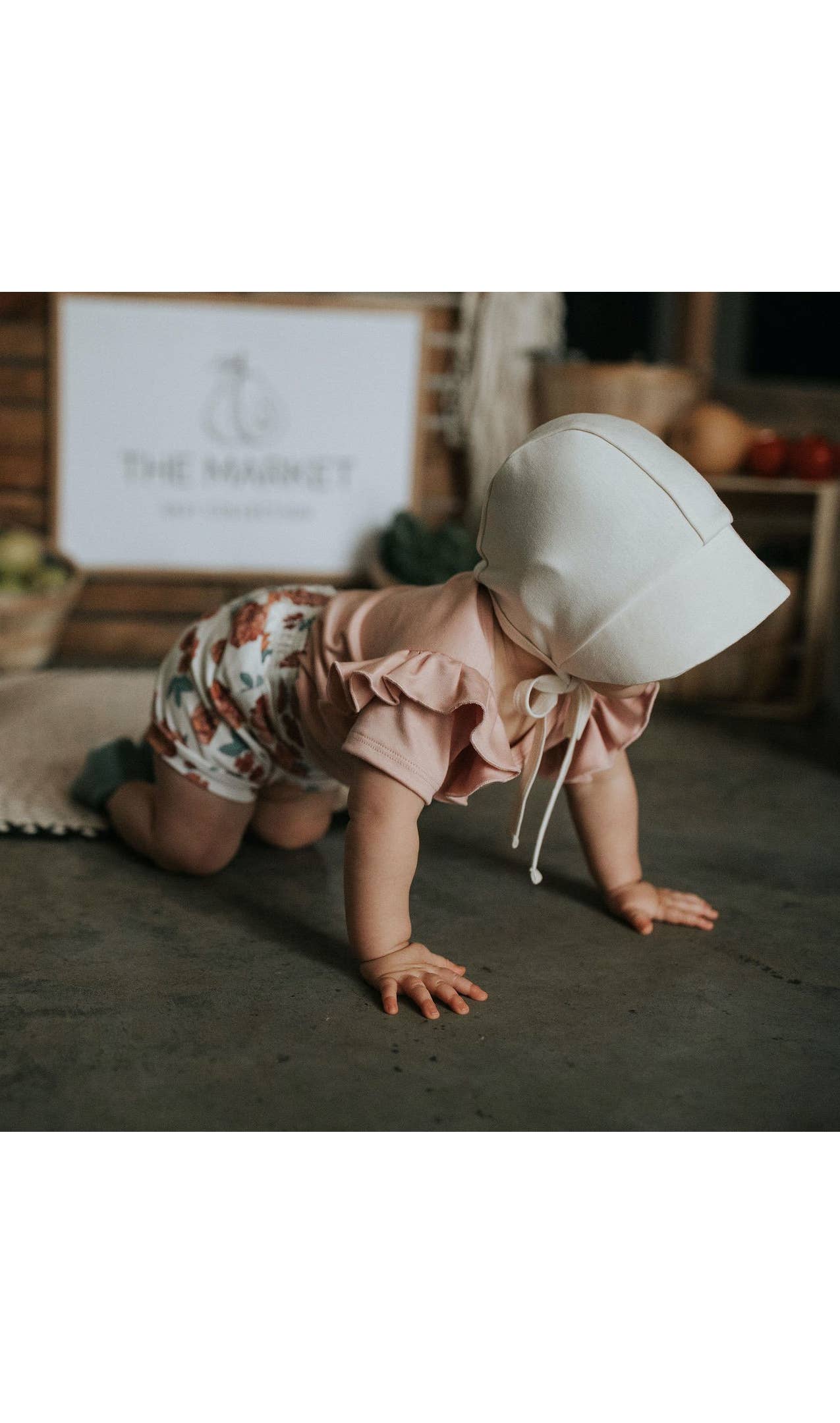 Baby Bonnet | Garden Cap | Sun Bonnet - Cream/Beige