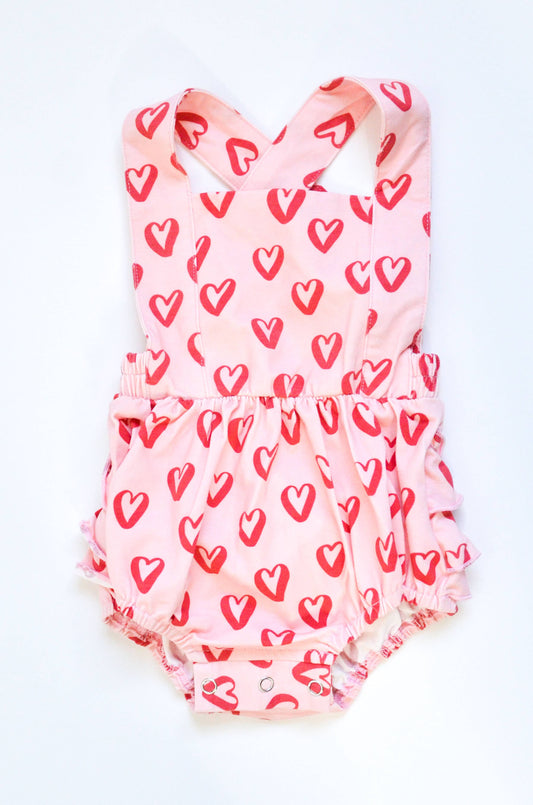 Isla Romper in Happy Hearts