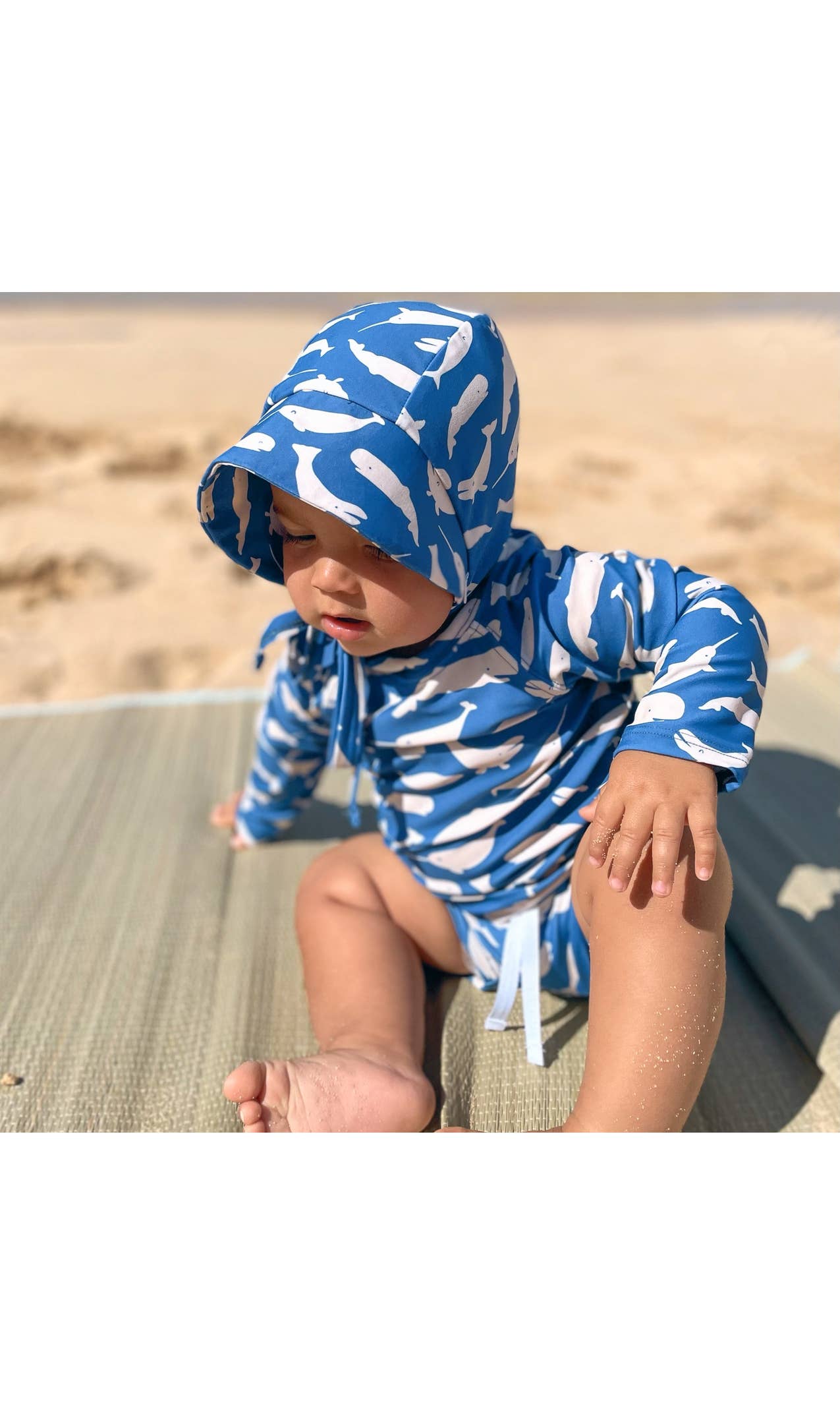Baby/Kid's UPF50+ Swim Bonnet | Whales