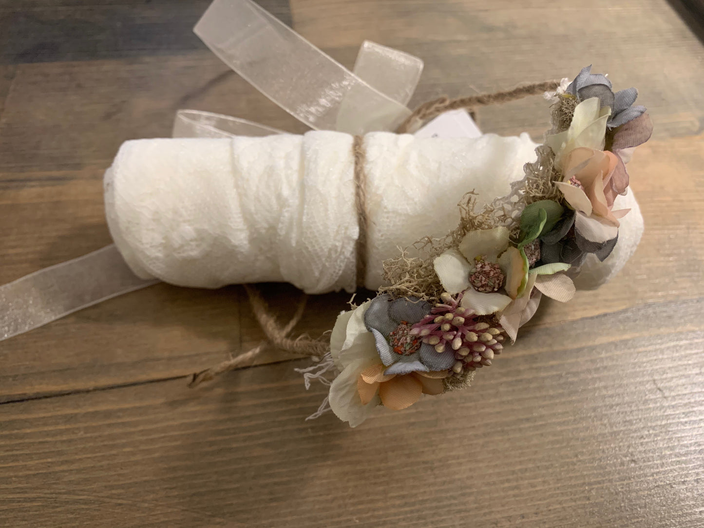 Newborn wrap and headband-Vintage