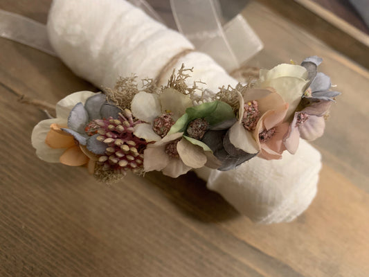 Newborn wrap and headband-Vintage