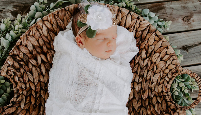 Newborn wrap and headband-Tan