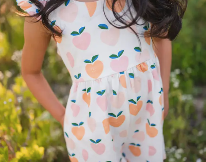 Macie Romper in Sweet Peach