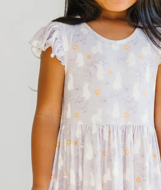 Bunny Hop Flutter Sleeve Twirl Dress