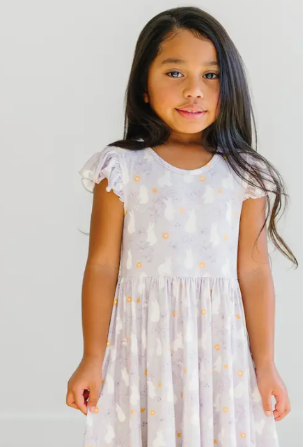 Bunny Hop Flutter Sleeve Twirl Dress