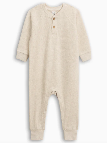 Organic Crosby Waffle Knit Henley Romper