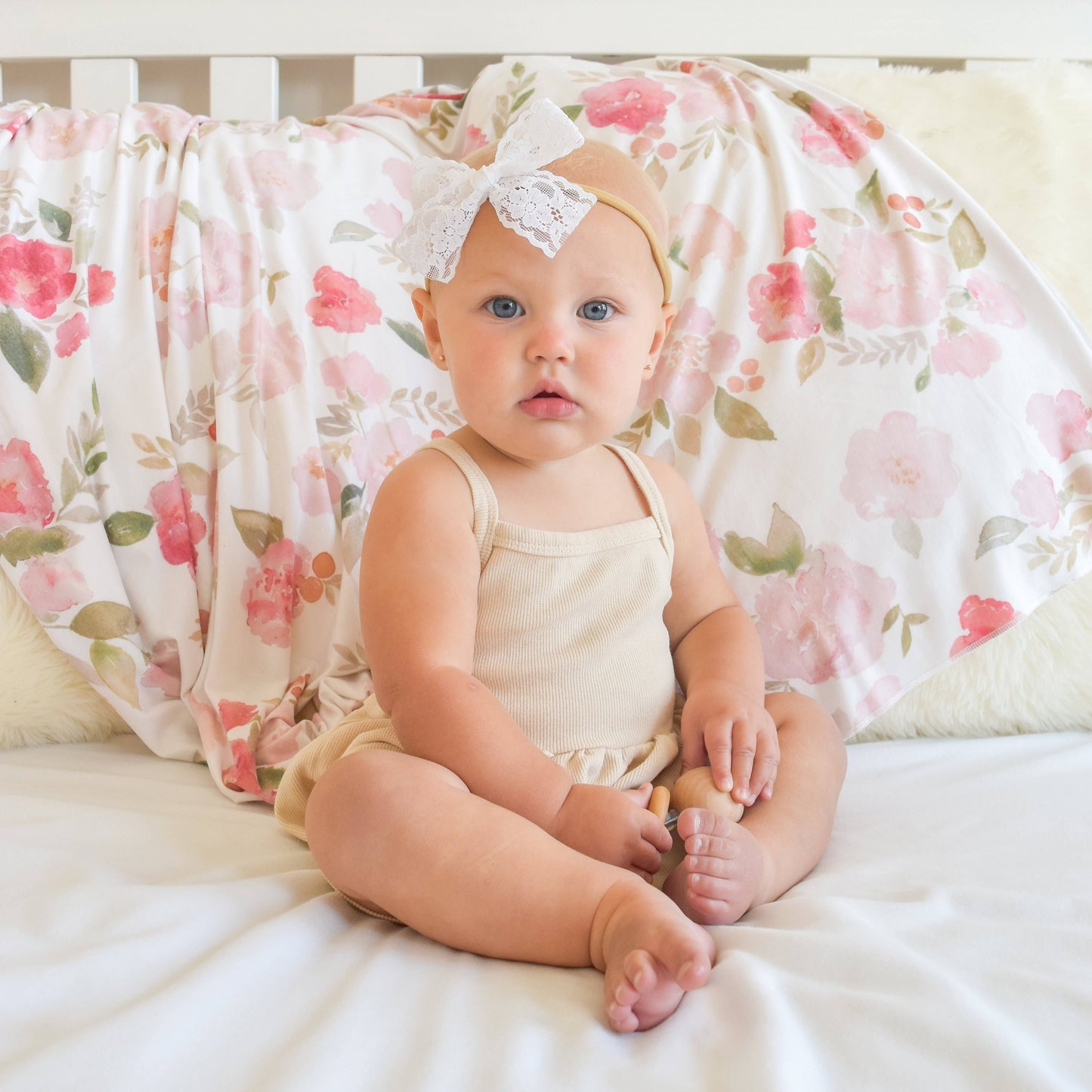 Painted Petals Swaddle Blanket