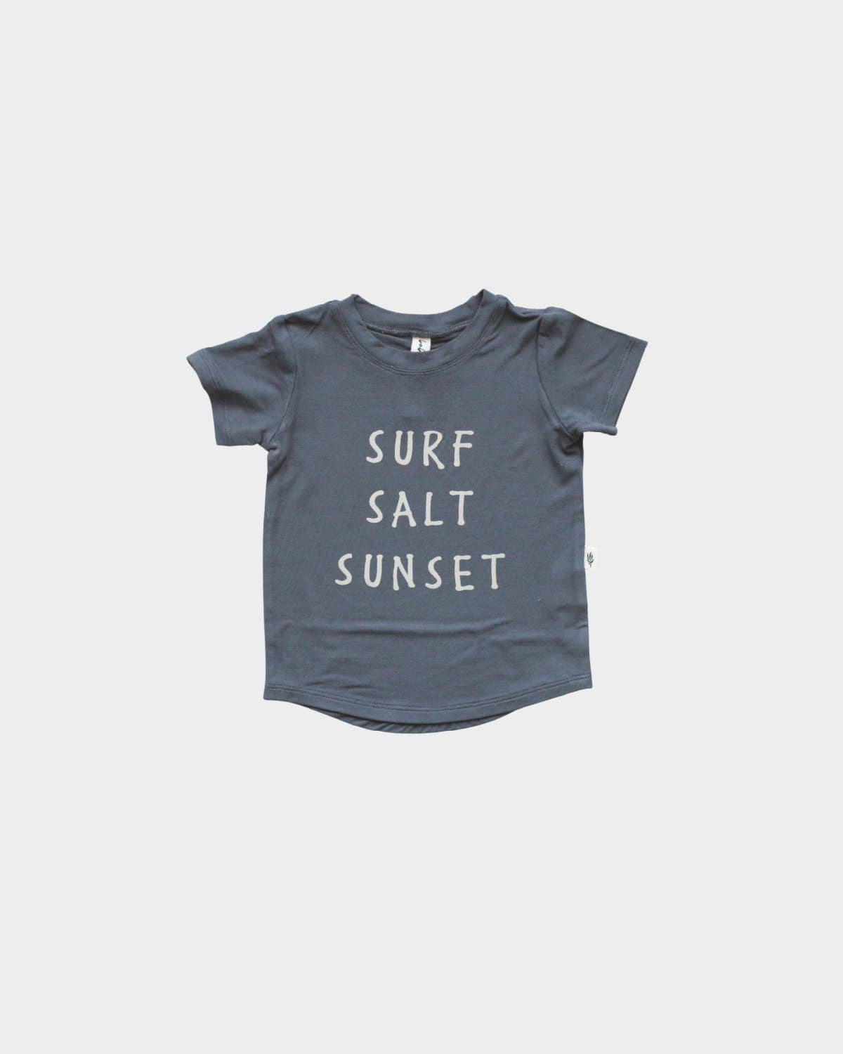 Kid's Bamboo Screen-Printed Tee in Surf Salt Sunset