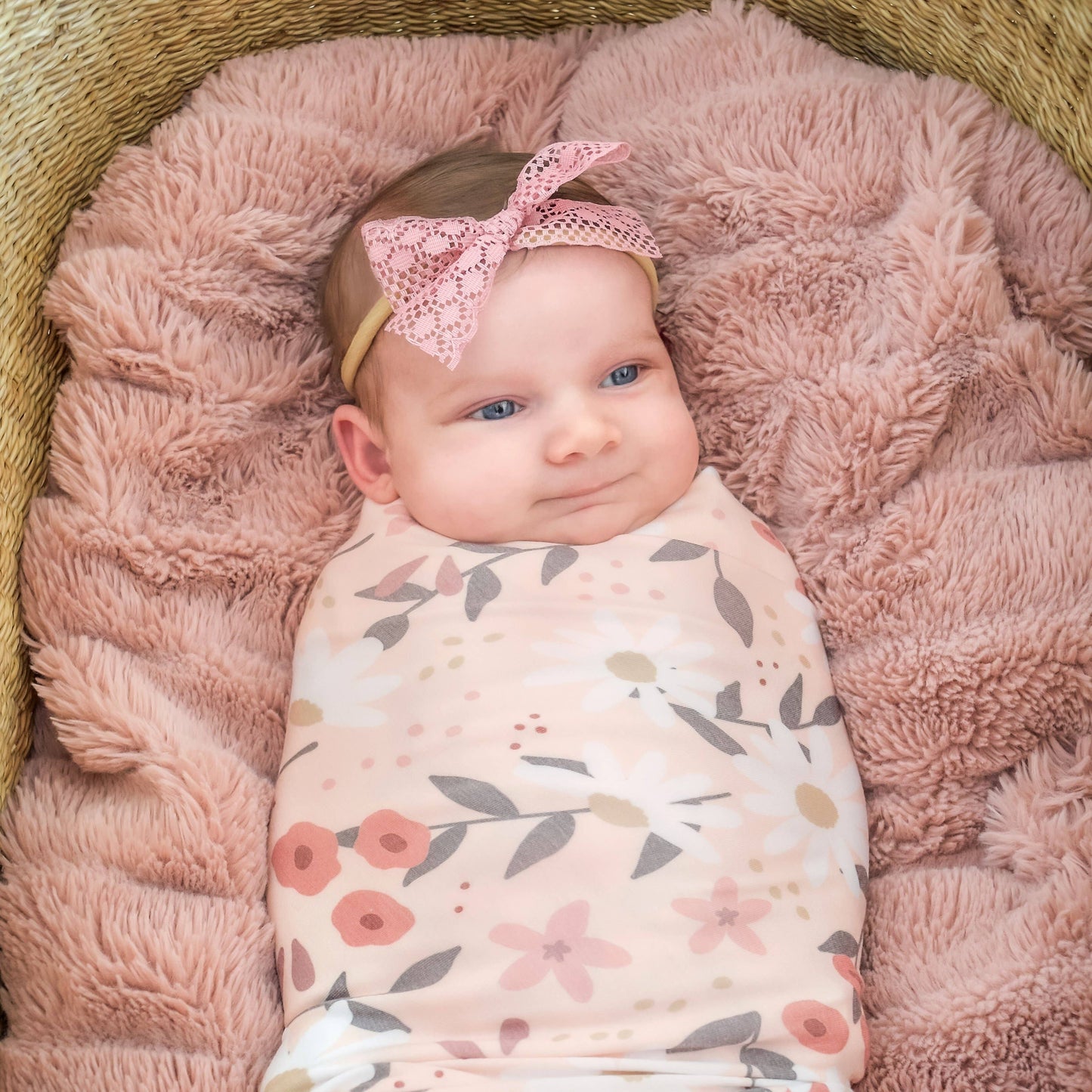 Peach Posey Swaddle Blanket