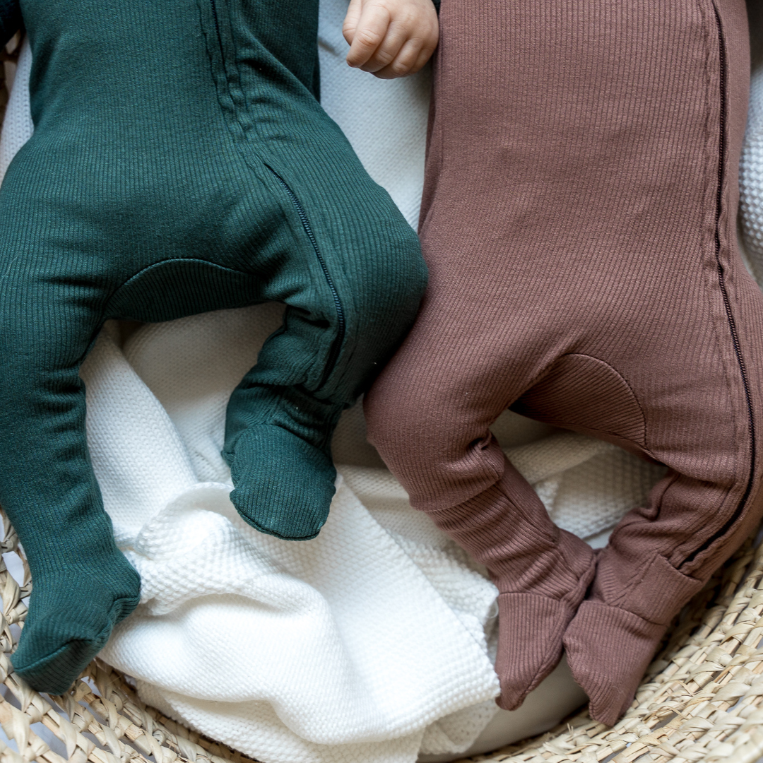 Ribbed Bamboo Footed Sleepers