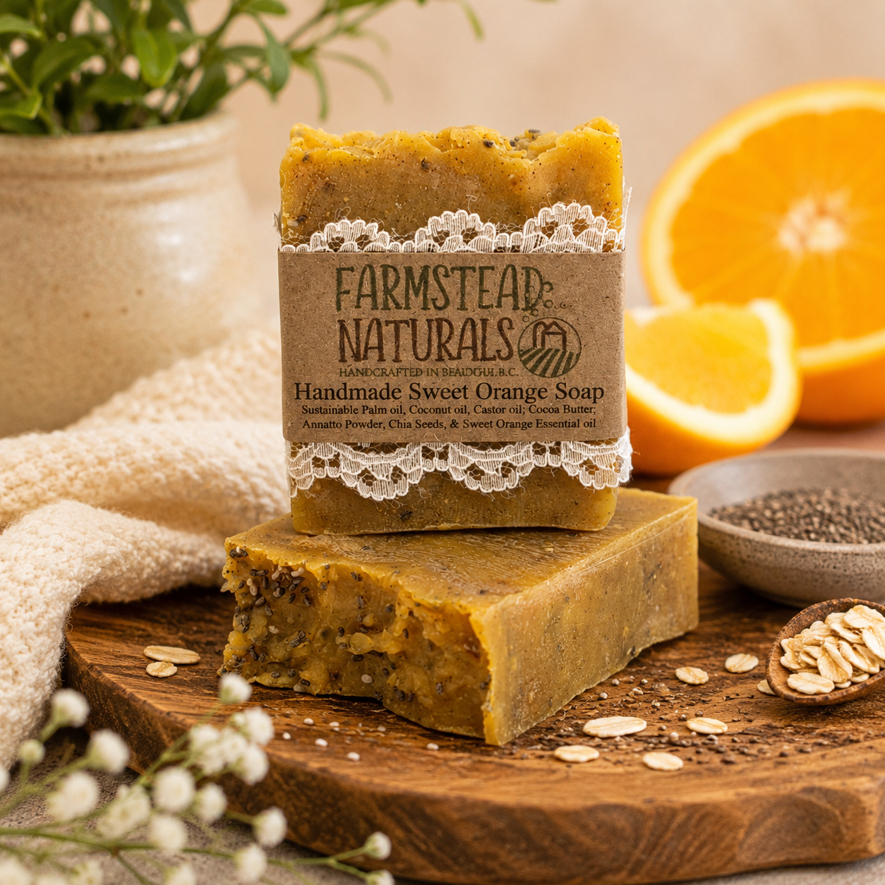 Sweet Orange Scrub Soap - Farmstead Naturals