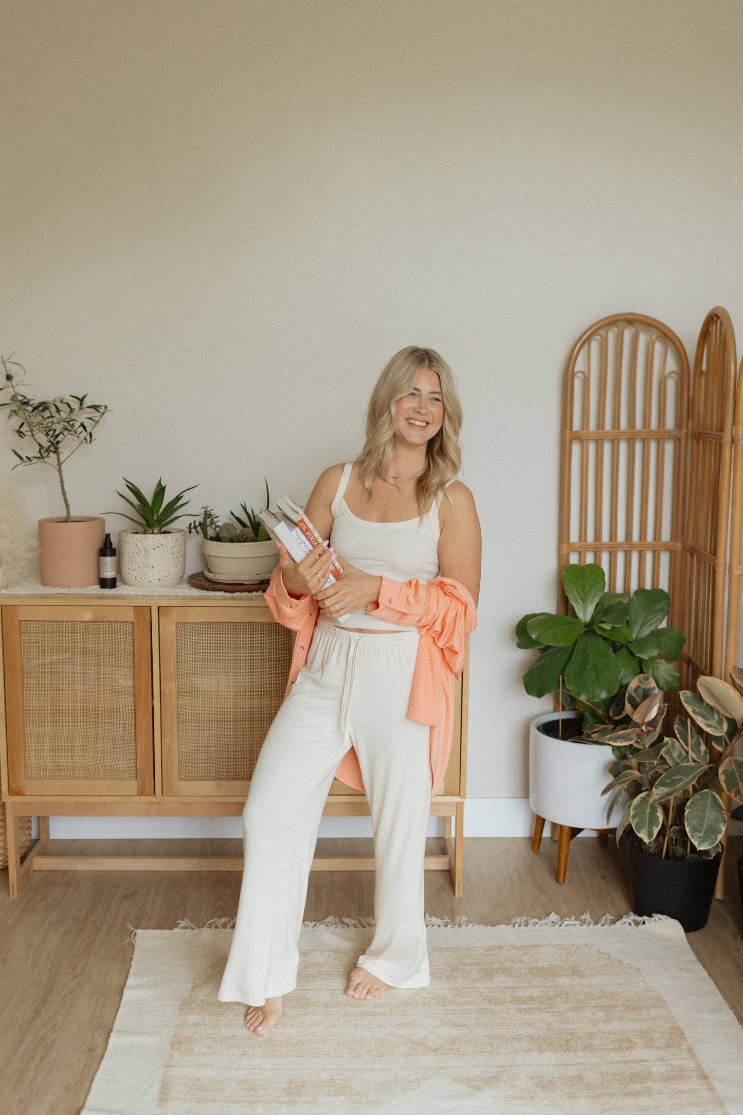 Ladies Ribbed Drawstring Pants
