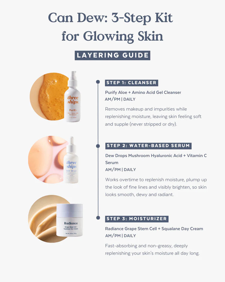 Can Dew 3-Step Kit for Glowing Skin (3 full sized products)