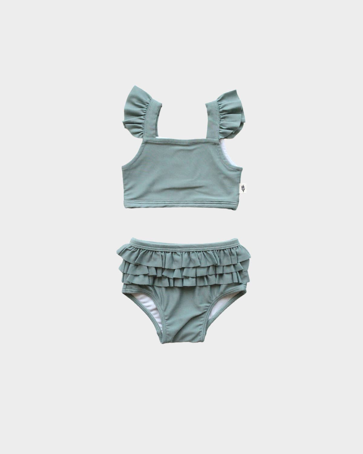 S23 D2: Baby Girl's Two-Piece Swim Suit in Teal Green