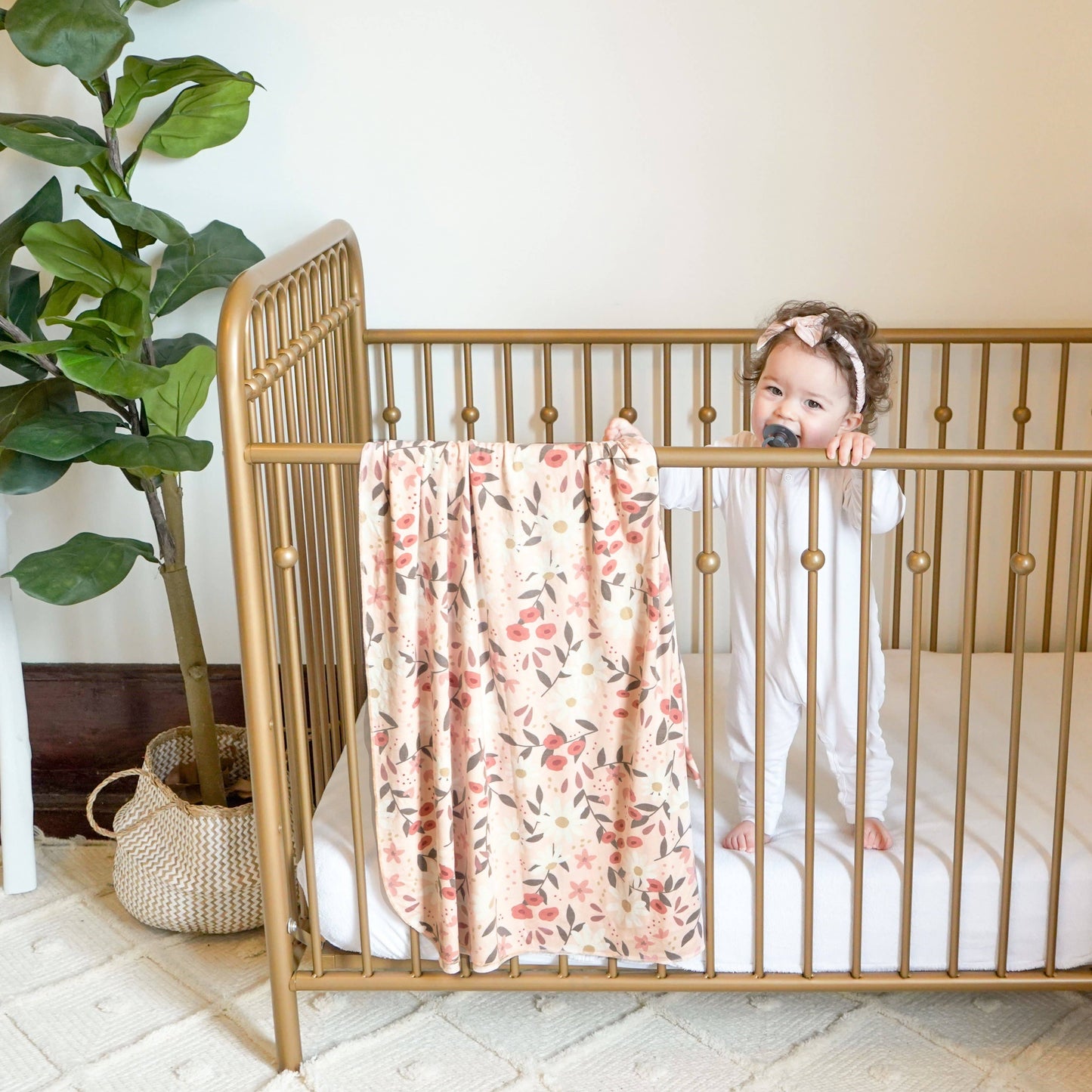 Peach Posey Swaddle Blanket