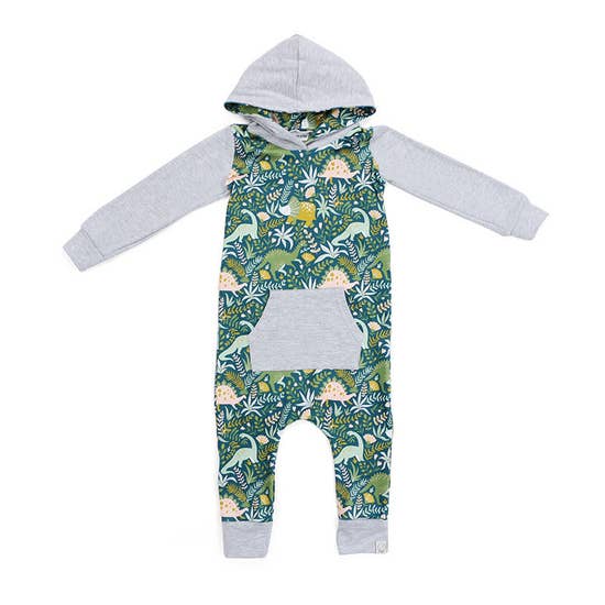Dinosaur Hooded Kangaroo Pocket Romper