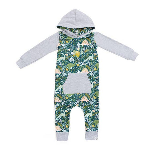 Dinosaur Hooded Kangaroo Pocket Romper