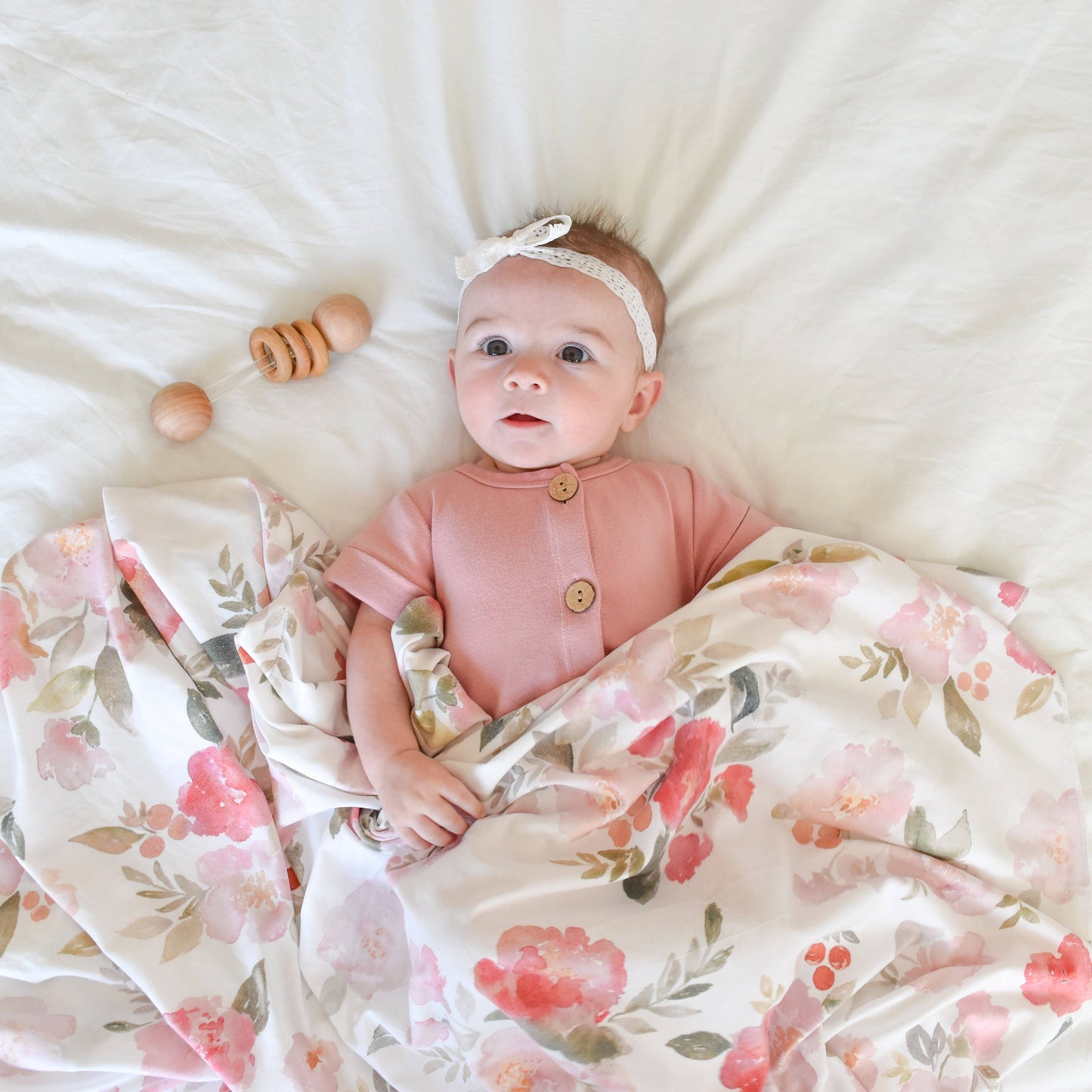 Painted Petals Swaddle Blanket