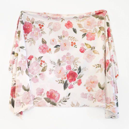 Painted Petals Swaddle Blanket