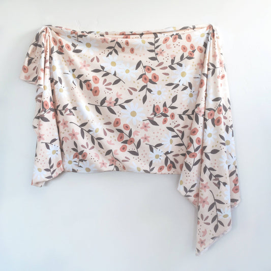 Peach Posey Swaddle Blanket