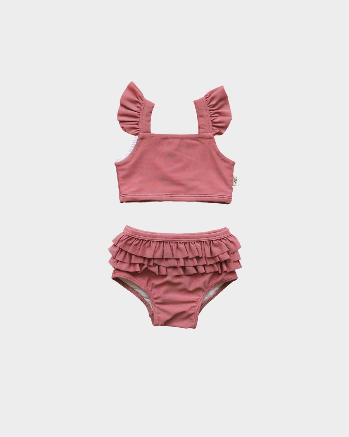 S23 D2: Baby Girl's Two-Piece Swim Suit in Dark Rose